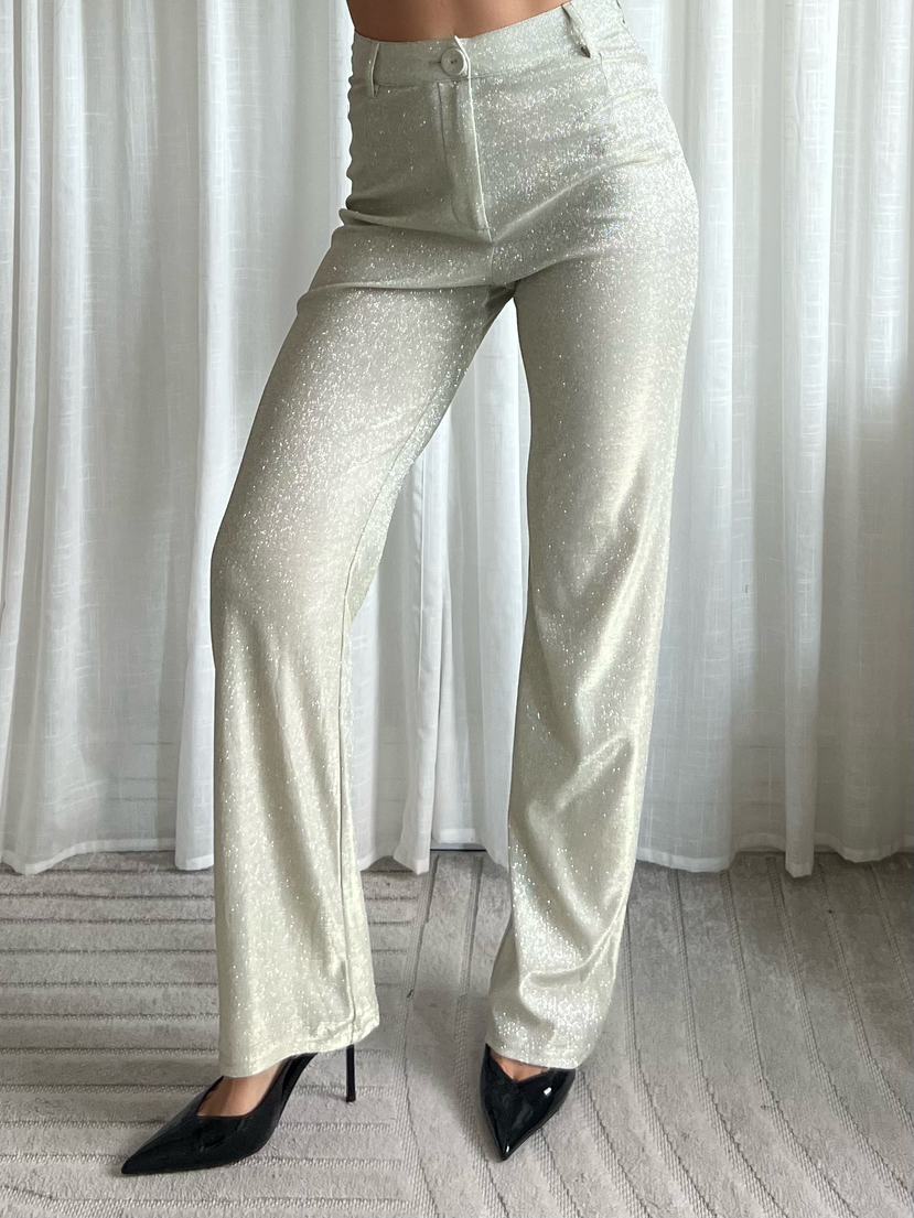 Pantalon Glitter - Cream