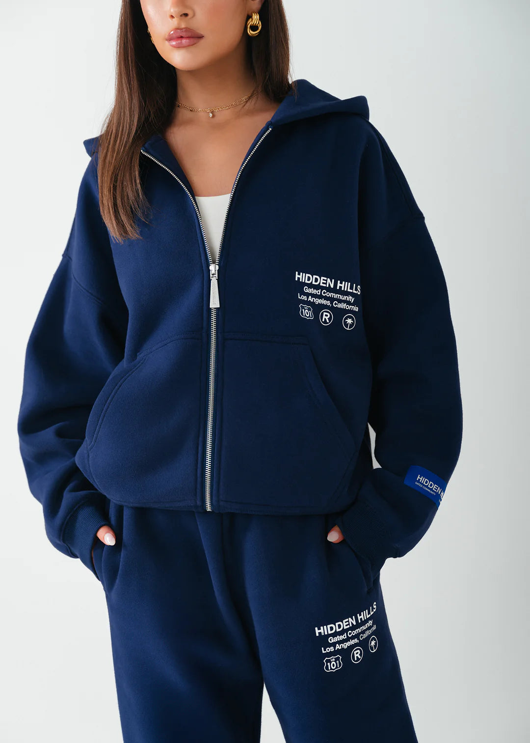 LABEL ZIP HOODIE NAVY - 29 Nov