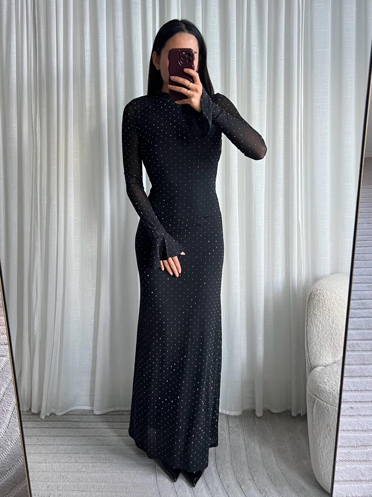 Long sleeve dress Sophia - black