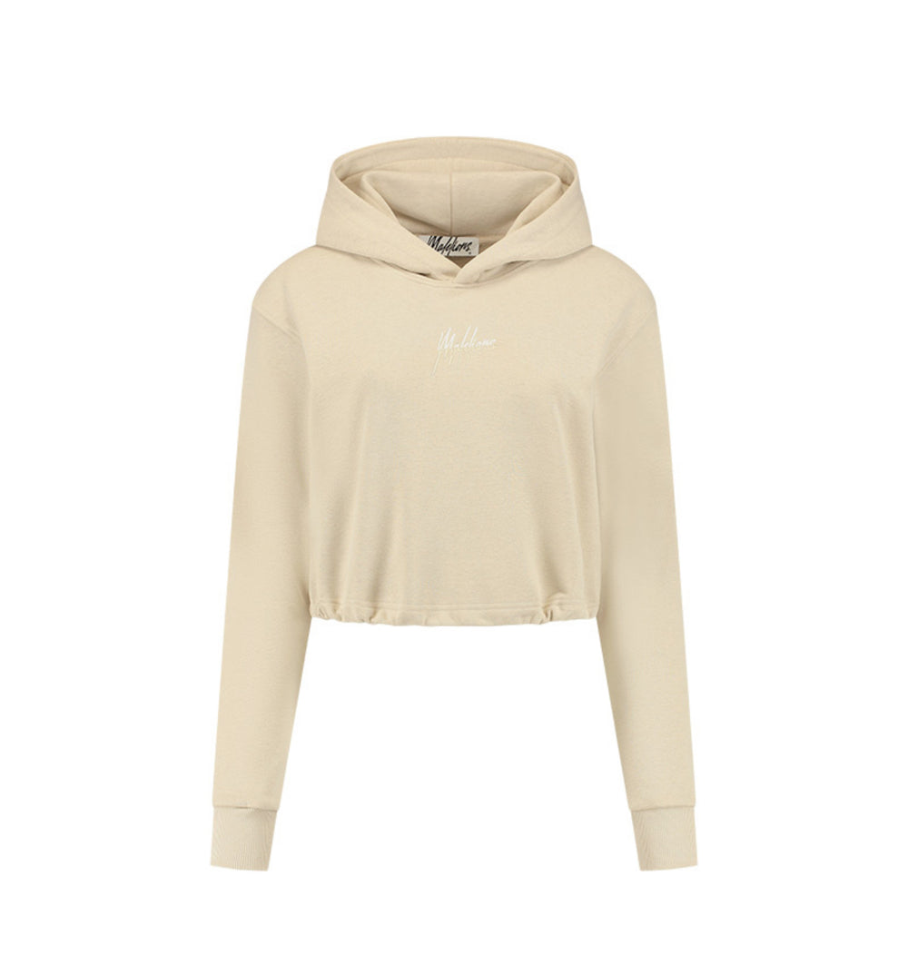 MALELIONS WOMEN KIKI CROP HOODIE - CLAY/BEIGE - Korte capuchontrui