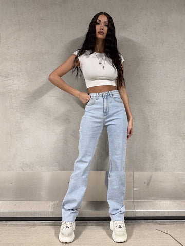 Extra long straight jeans - RD2998 - Extra lange dames spijkerbroek