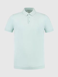 PURE PATH ESSENTIAL KNITWEAR POLO MINT - Gebreid herenpoloshirt