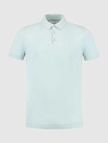 PURE PATH ESSENTIAL KNITWEAR POLO MINT - Gebreid herenpoloshirt