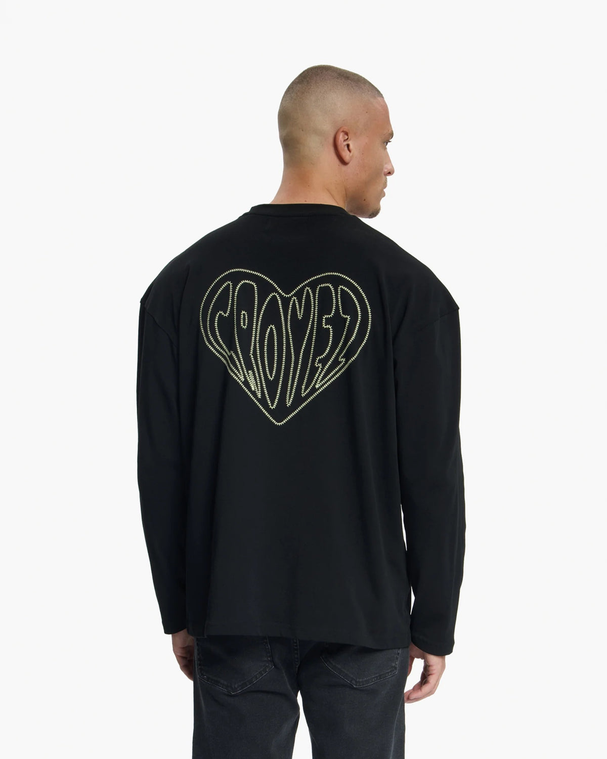 Croyez Stitched Heart Longsleeve T-Shirt | Zwart
