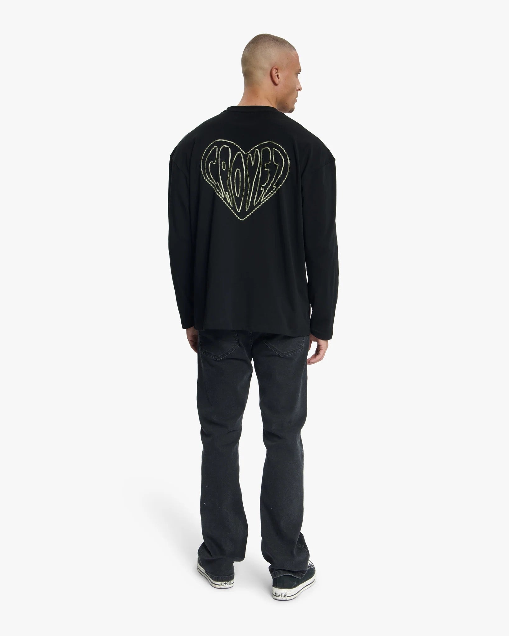 Croyez Stitched Heart Longsleeve T-Shirt | Zwart