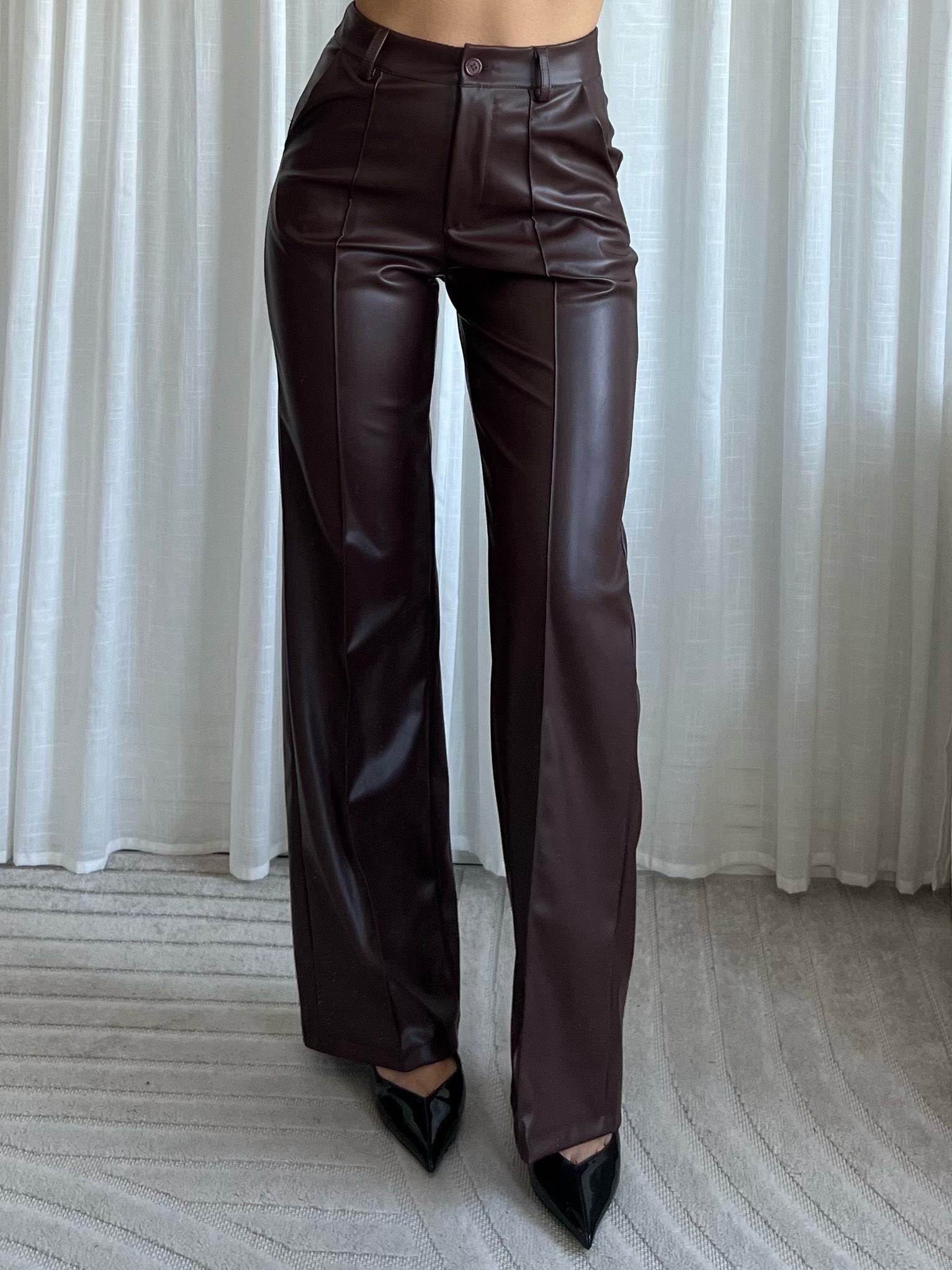 Jeans leather - Brown