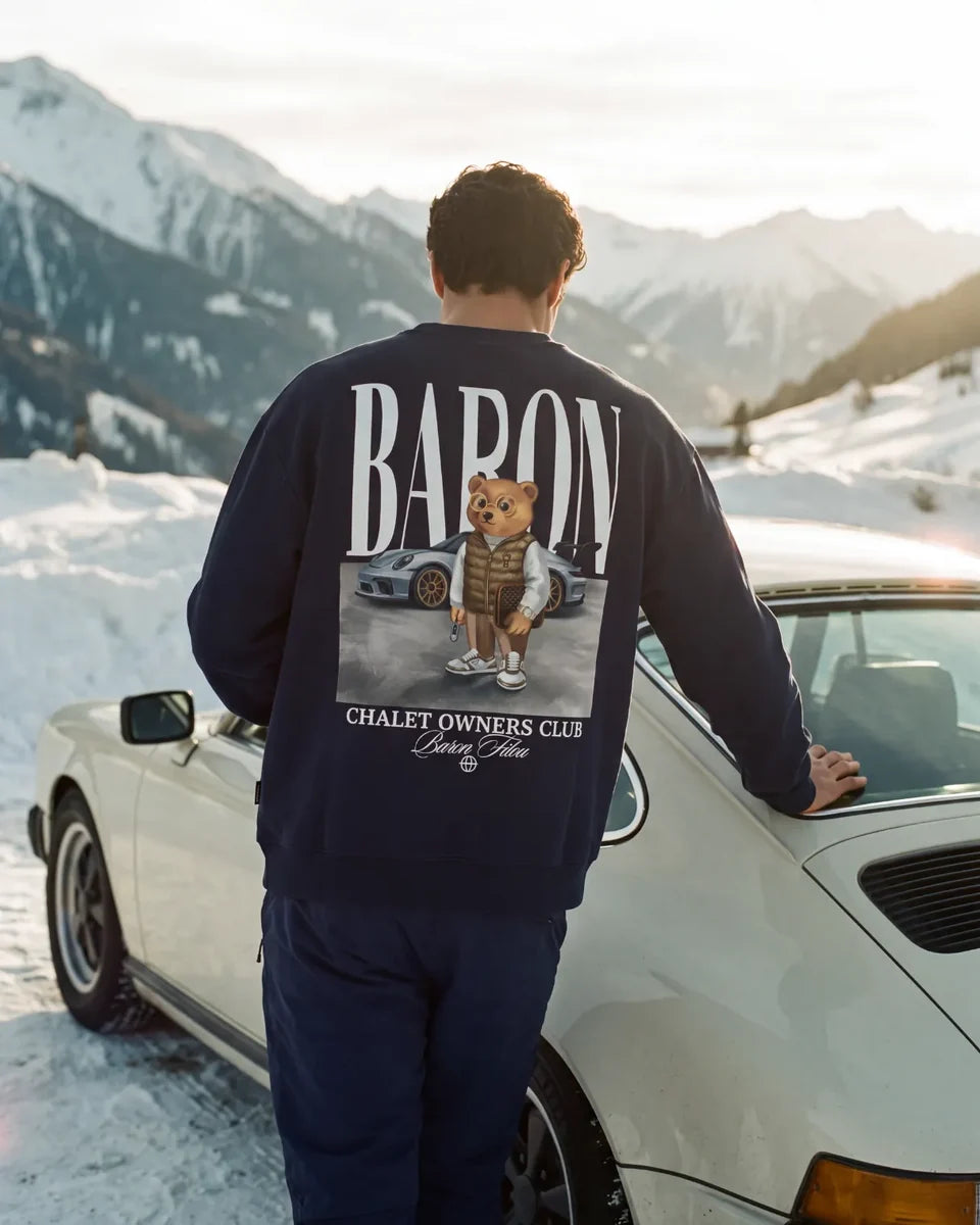 Backprint Pullover Filou 187 Chalet Owners Club BARON Oxford Blue