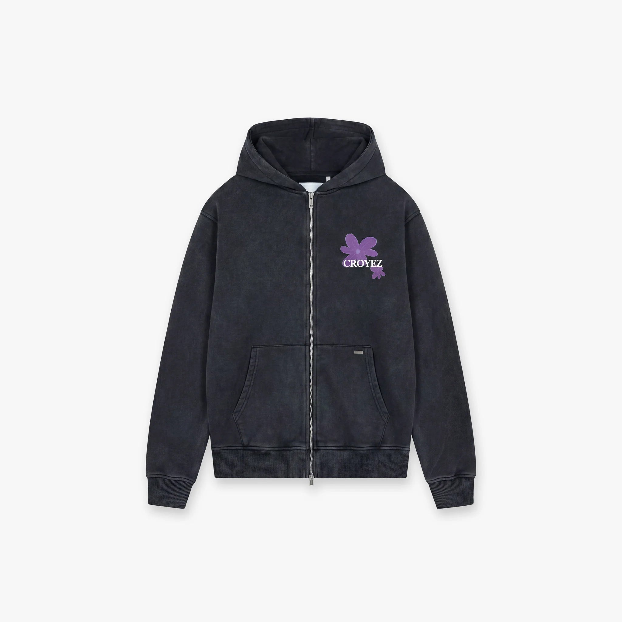 Croyez Botanique Zip Hoodie | Acid Wash/Dark Purple