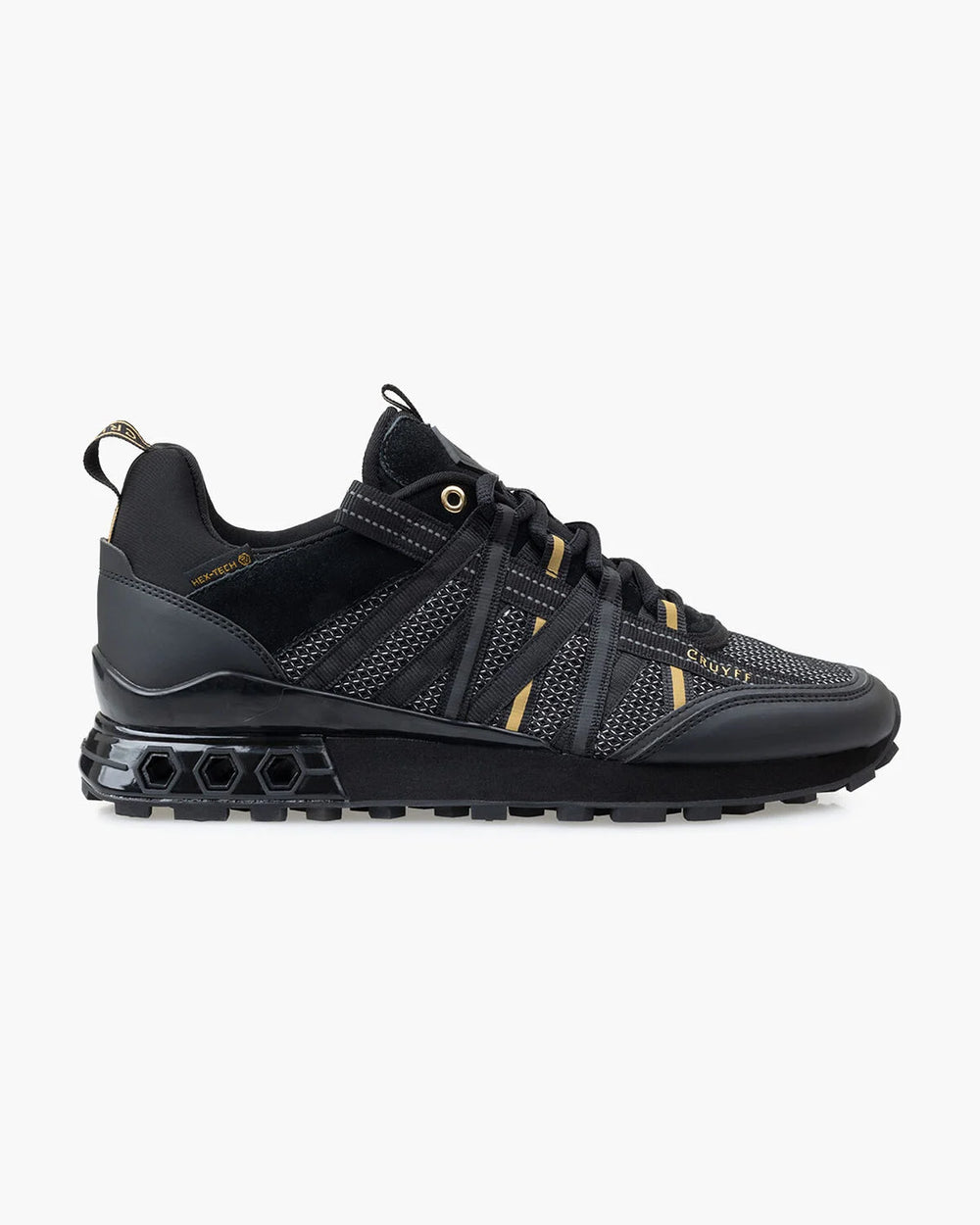 Cruyff - Fearia Hex - Tech Black/Gold - Herensneakers met EVA tussenzool