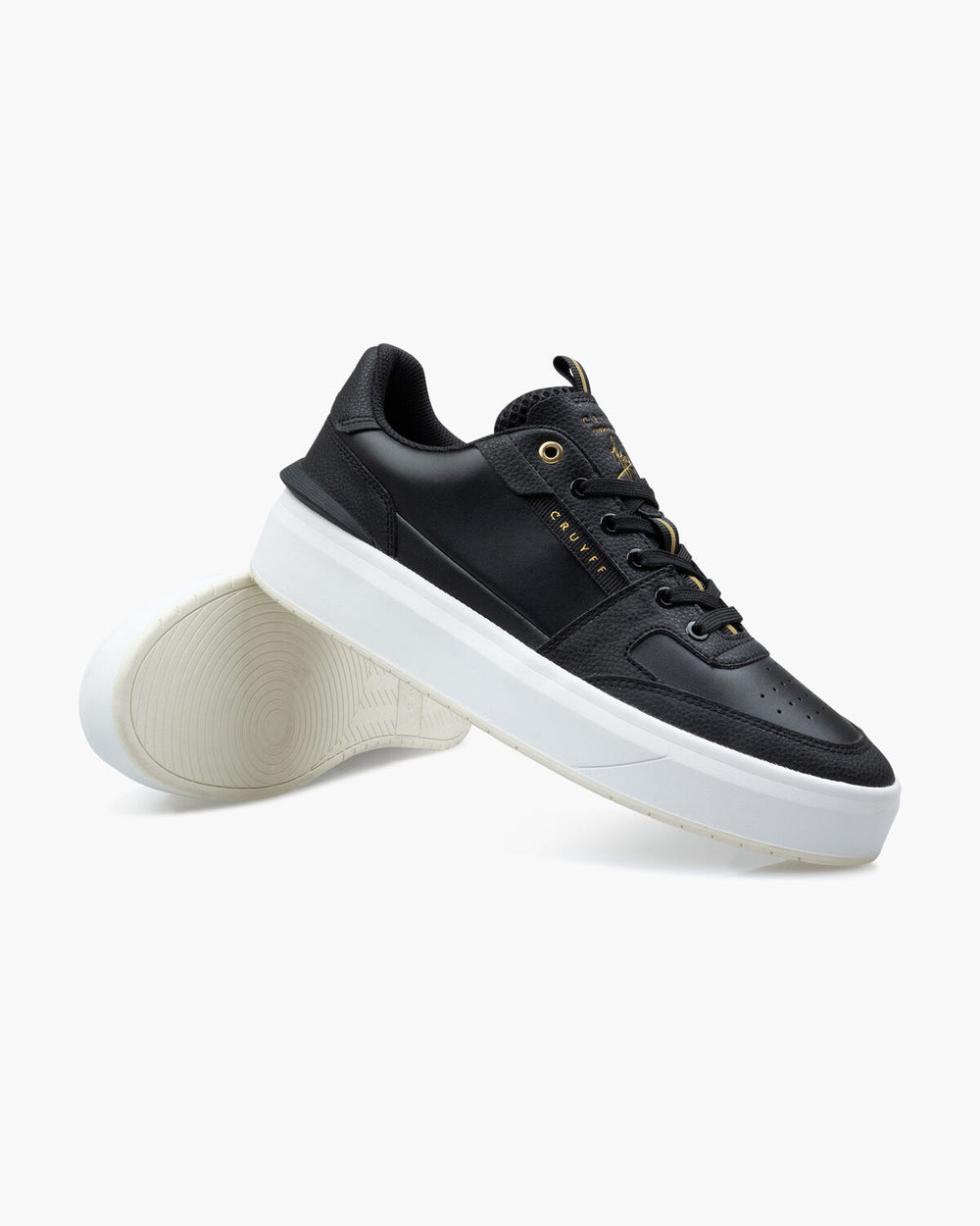 Cruyff - Endorsed Tennis - Black/Gold - Leren sneakers