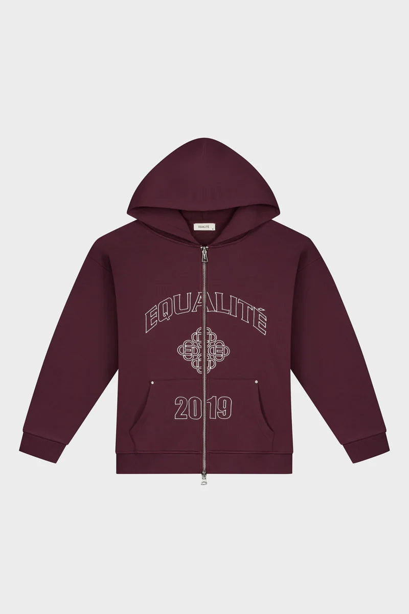 ISA FULL ZIP HOODIE AUBERGINE