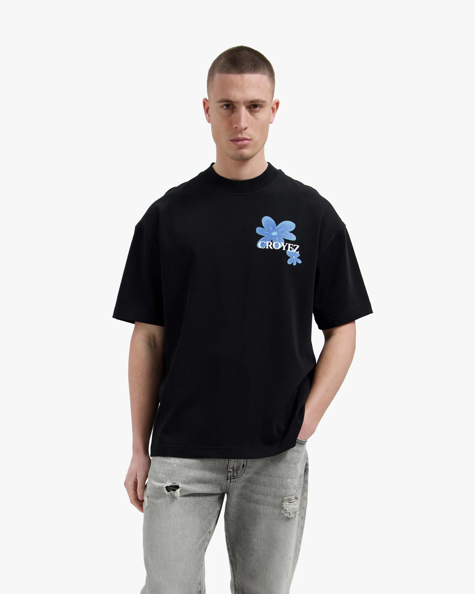 Croyez Botanique T-Shirt | Black/Tiffany Blue
