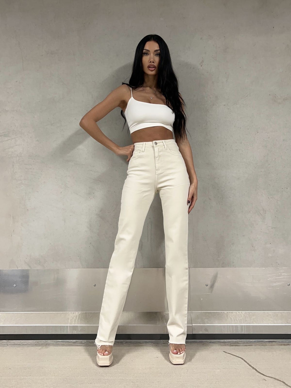 MILLION – Extra langer gerader Schnitt – Basic OffWhite