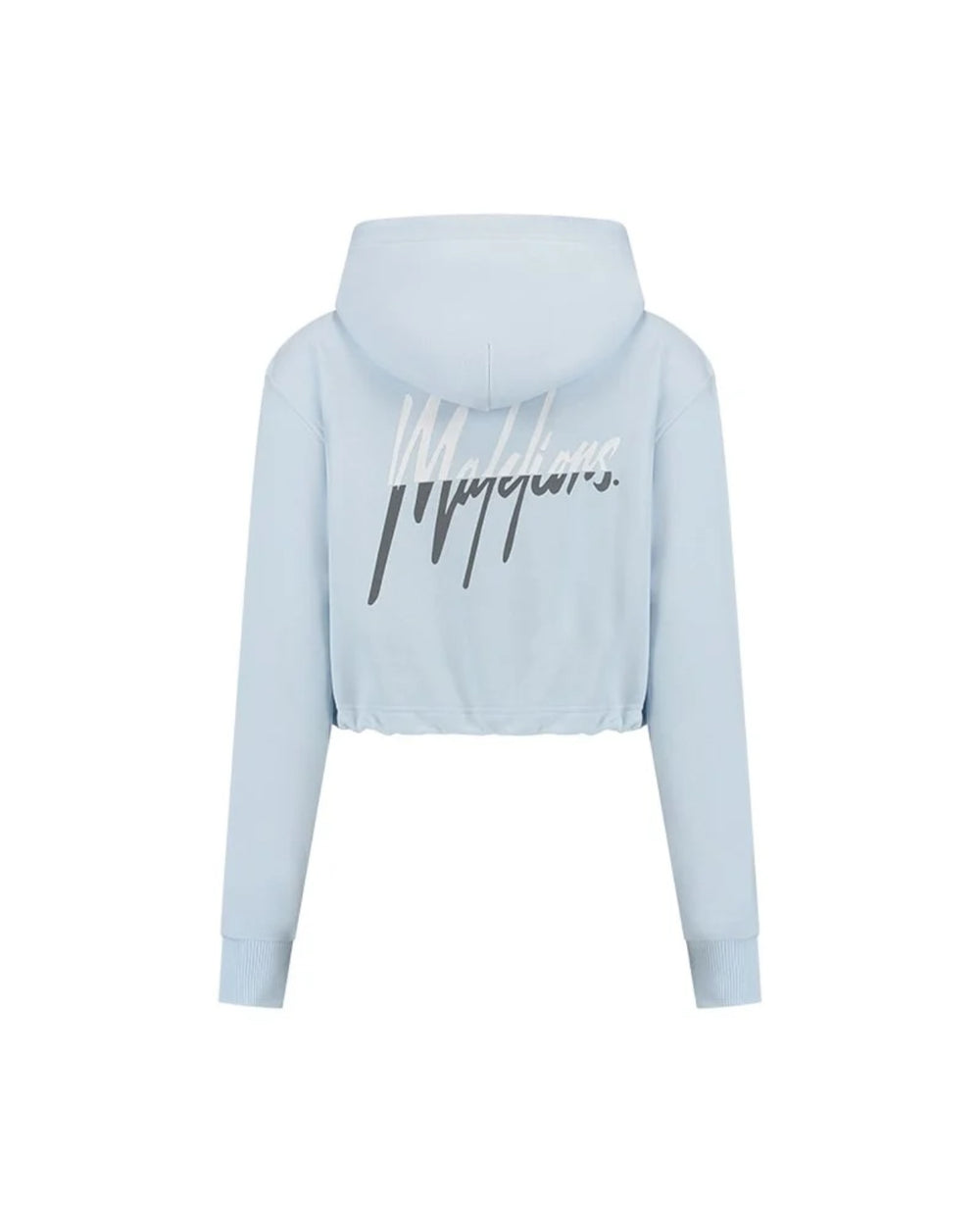 MALELIONS WOMEN KIKI CROP HOODIE - ICE BLUE/SMOKE GREY - Korte capuchontrui