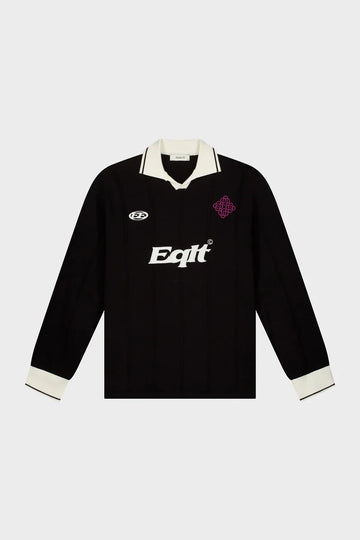 Equalite - KNIT JERSEY LONGSLEEVE POLO BLACK