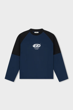 Equalité Dante Double Layer Longsleeve Tee Black & Navy – voorzijde