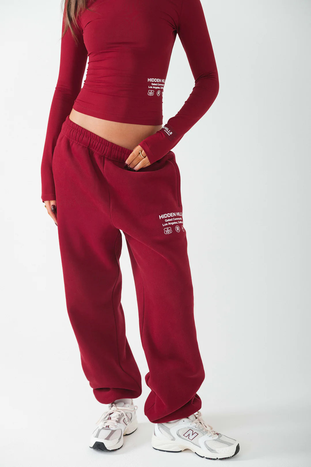 LABEL SWEATPANTS BORDEAUXROOD - 29 Nov