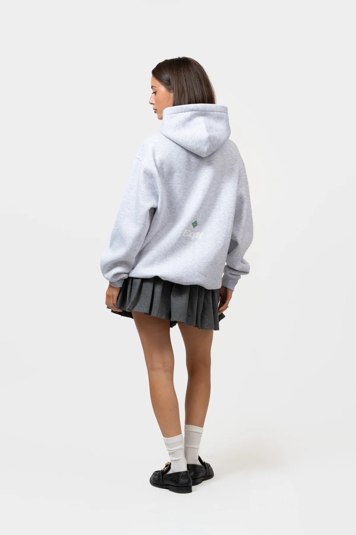 JERSEY OVERSIZED HOODIE GREY MELANGE