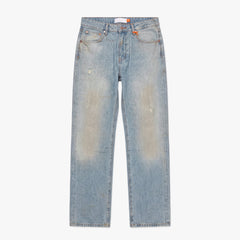 Croyez Dirty Washed Straight Leg Jeans Light Blue – voorzijde