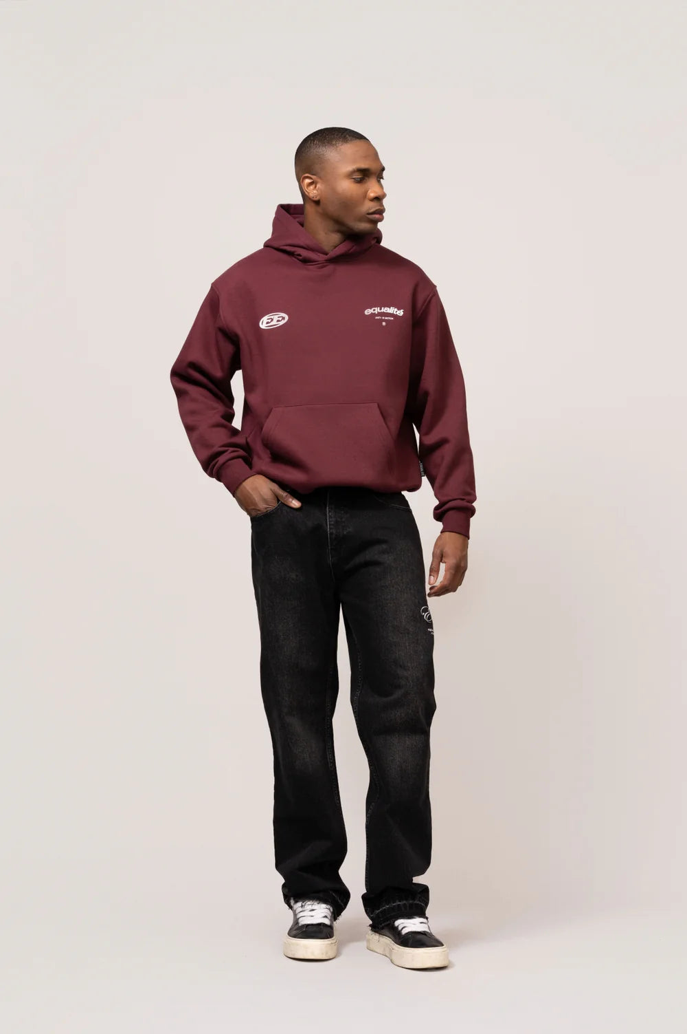 STAY EQUAL OVERSIZED HOODIE BURGUNDY