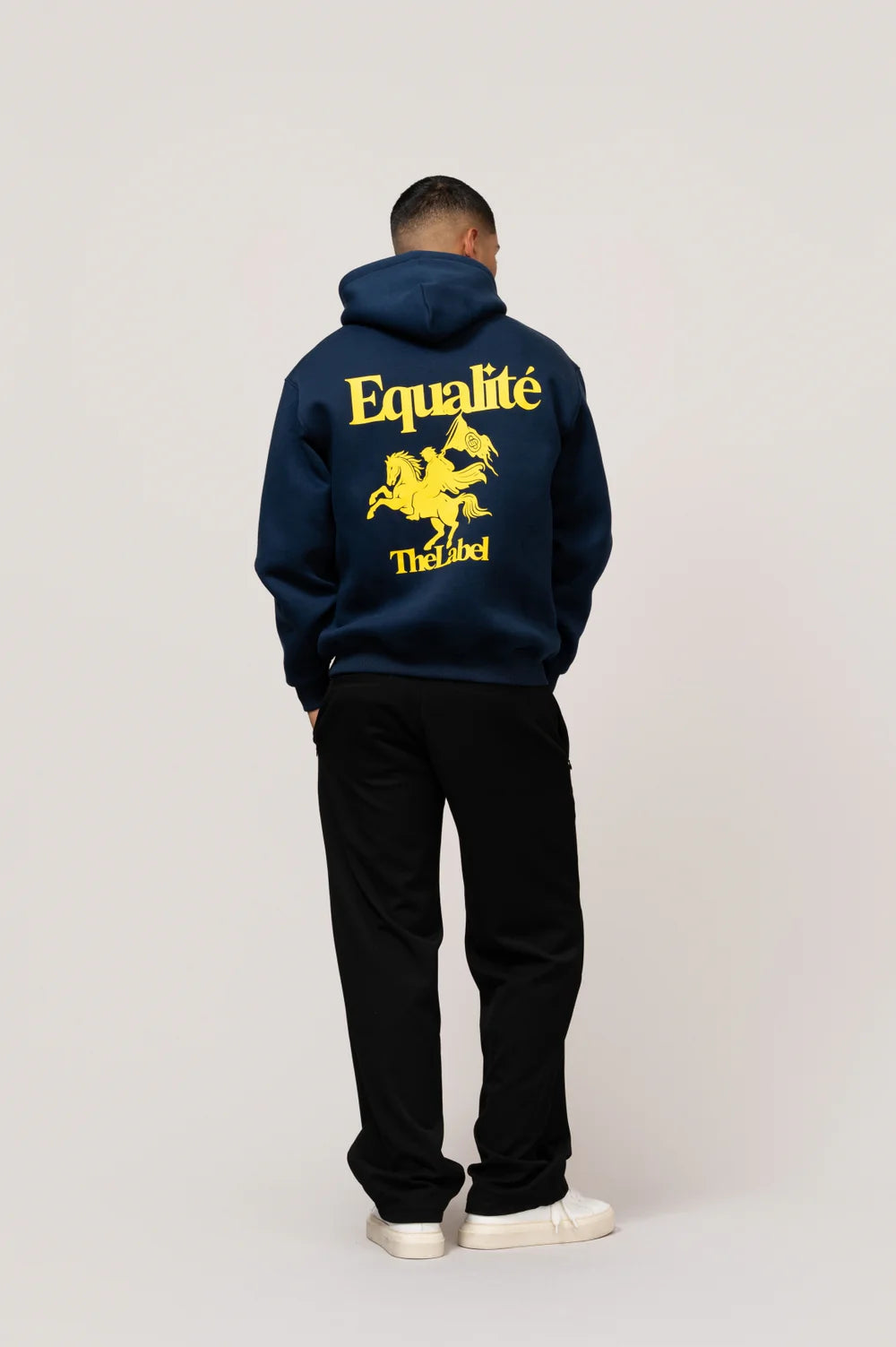 VERITY OVERSIZED HOODIE NAVY & YELLOW