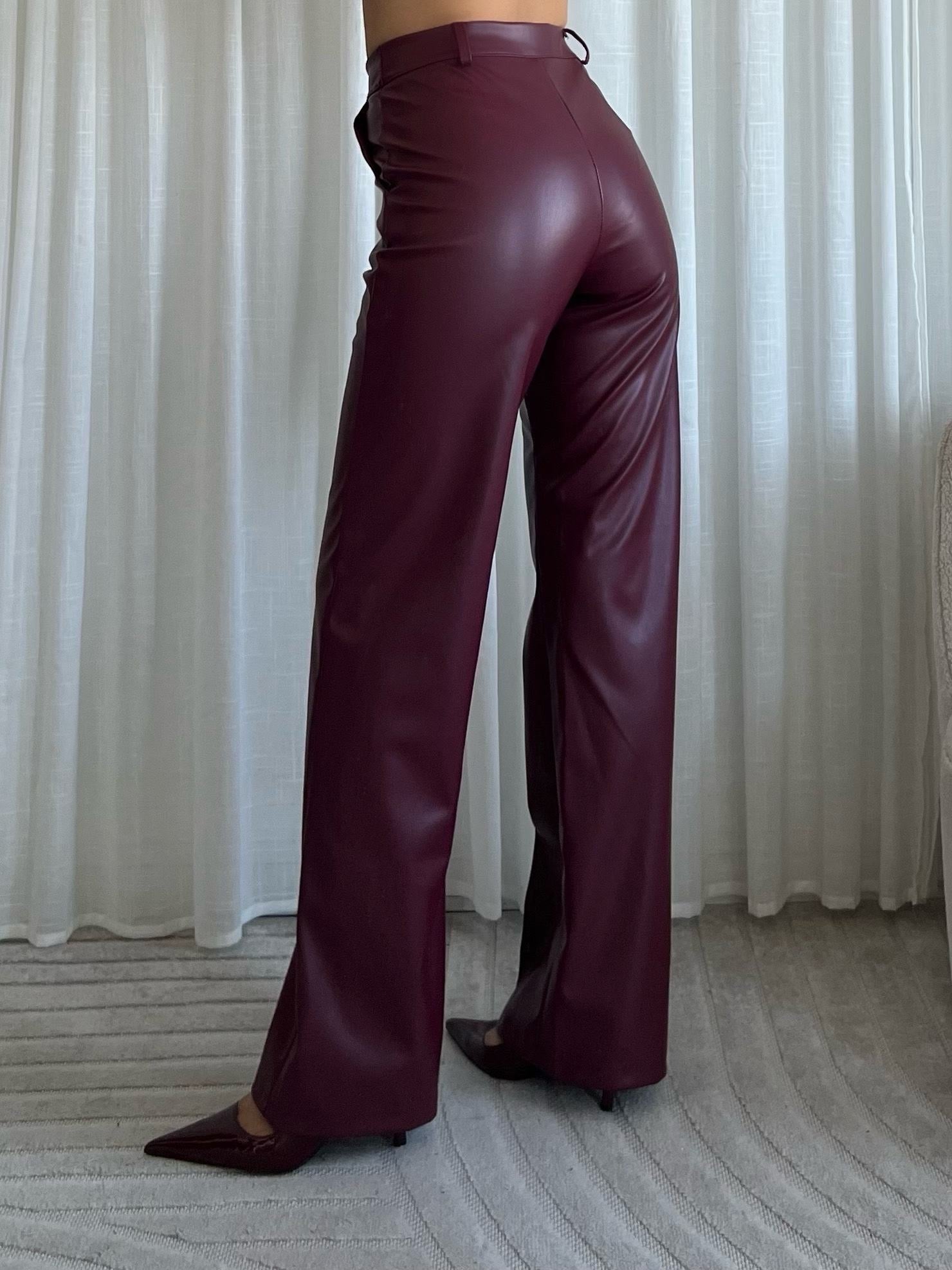 Jeans leather - Bordeaux