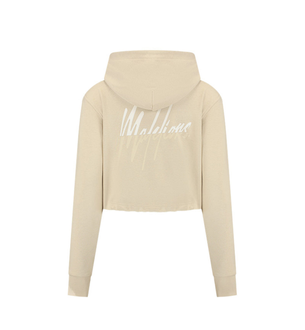 MALELIONS WOMEN KIKI CROP HOODIE - CLAY/BEIGE - Korte capuchontrui