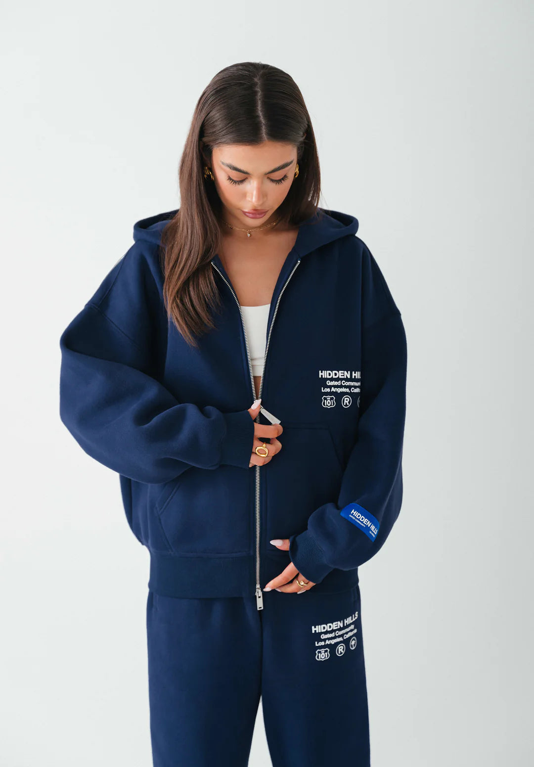 LABEL ZIP HOODIE NAVY - 29 Nov