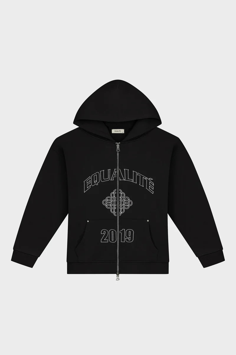 ISA FULL ZIP HOODIE BLACK