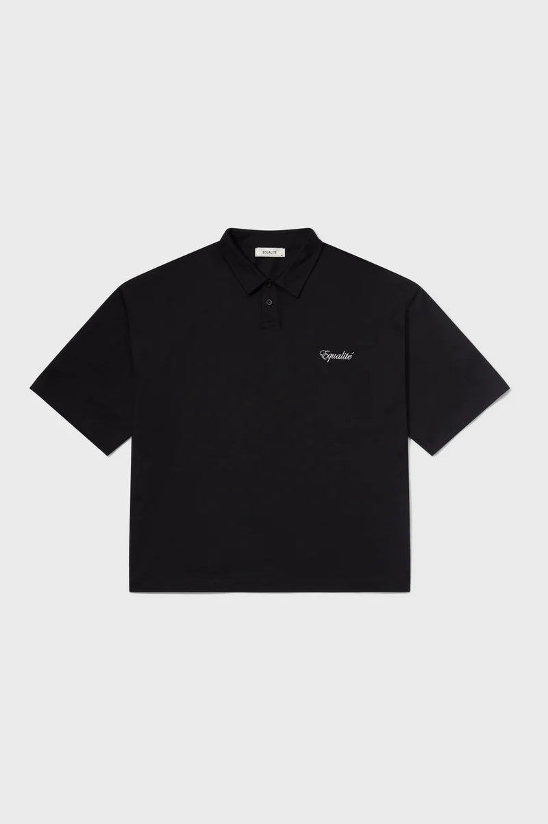 Equalité - OASIS OVERSIZED POLO BLACK - Ruimvallend poloshirt heren
