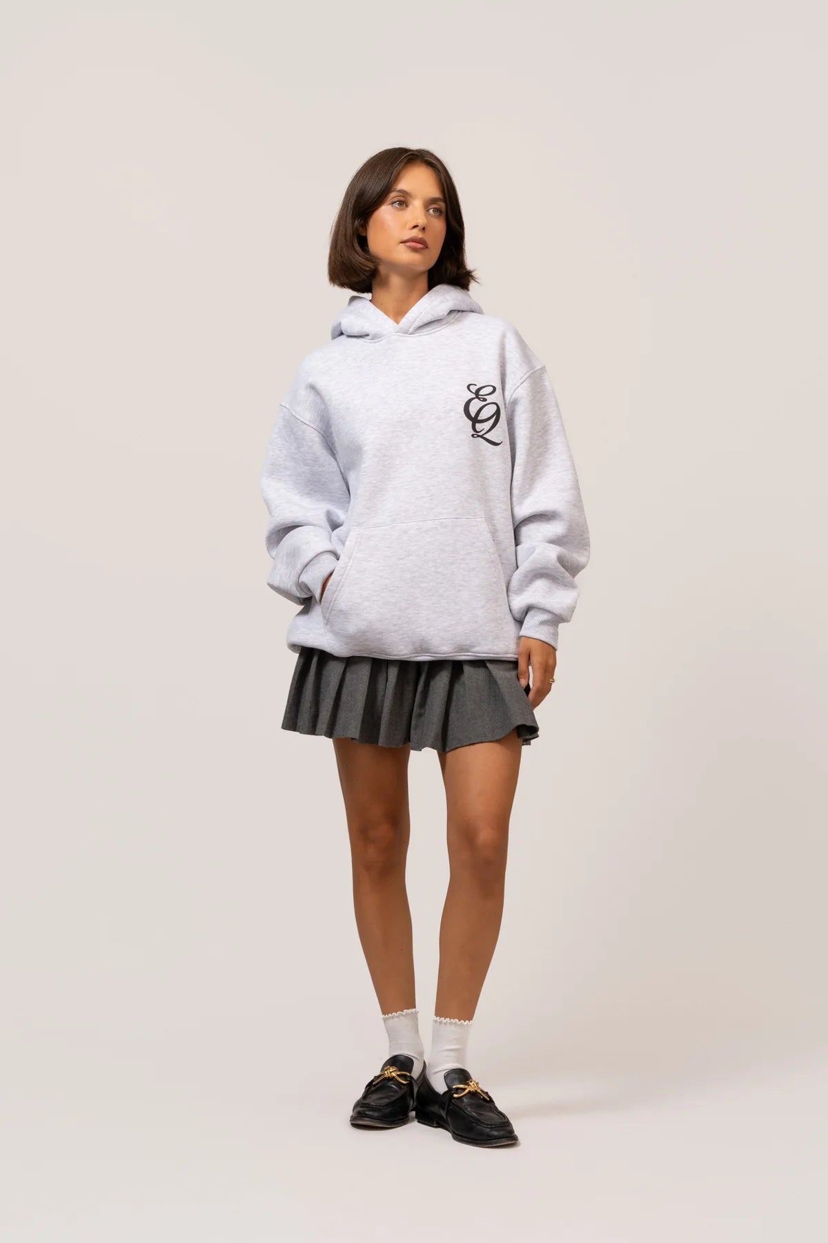 EQ OVERSIZED HOODIE MELANGE GREY
