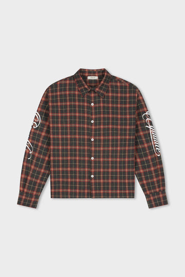 Equalité - FLANNEL SHIRT - ANTRACITE & RED
