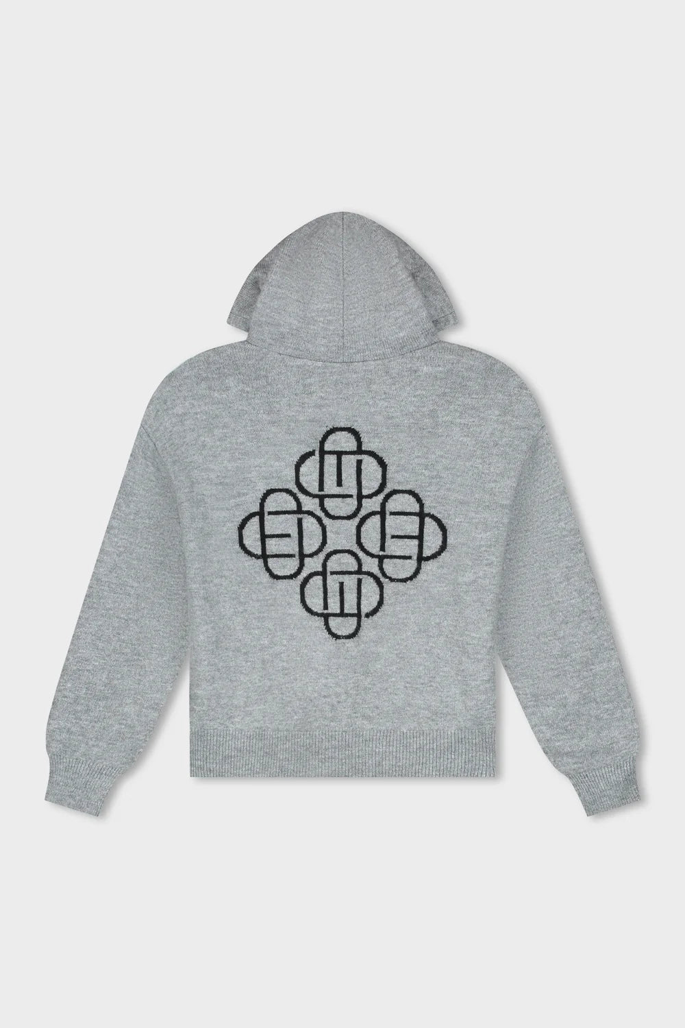 FLUFFY KNIT HOODIE GREY