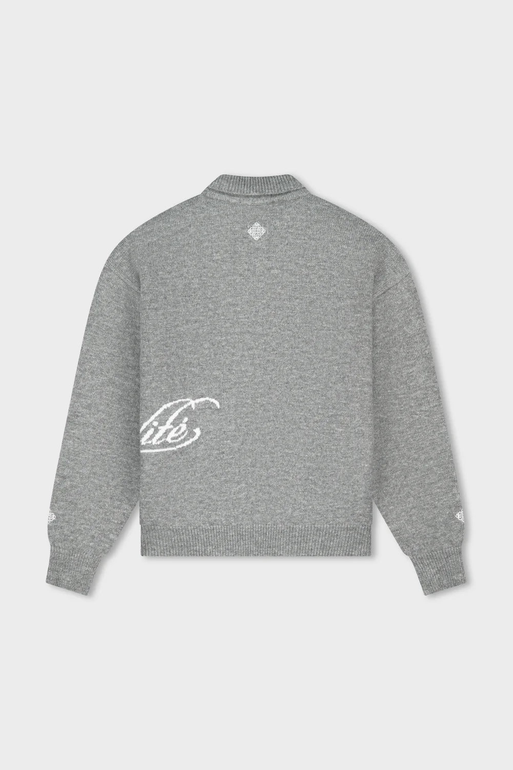 Equalite - FLUFFY KNIT QUARTER ZIP POLO - GREY
