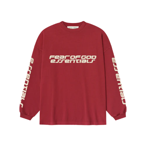 Fear of God Essentials 90s Longsleeve Crimson