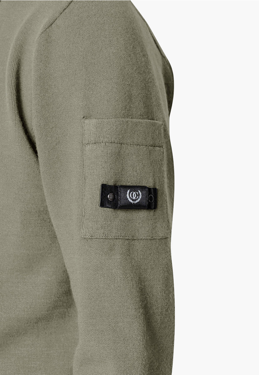 Quotrell - COUTEUX KNITTED BUTTON UP | OLIVE