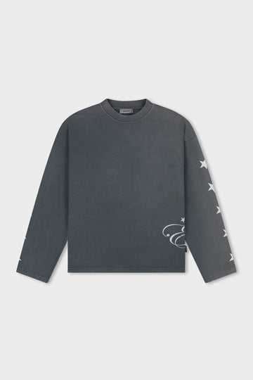 Equalité Horse Oversized Longsleeve Tee Washed Grey – voorzijde