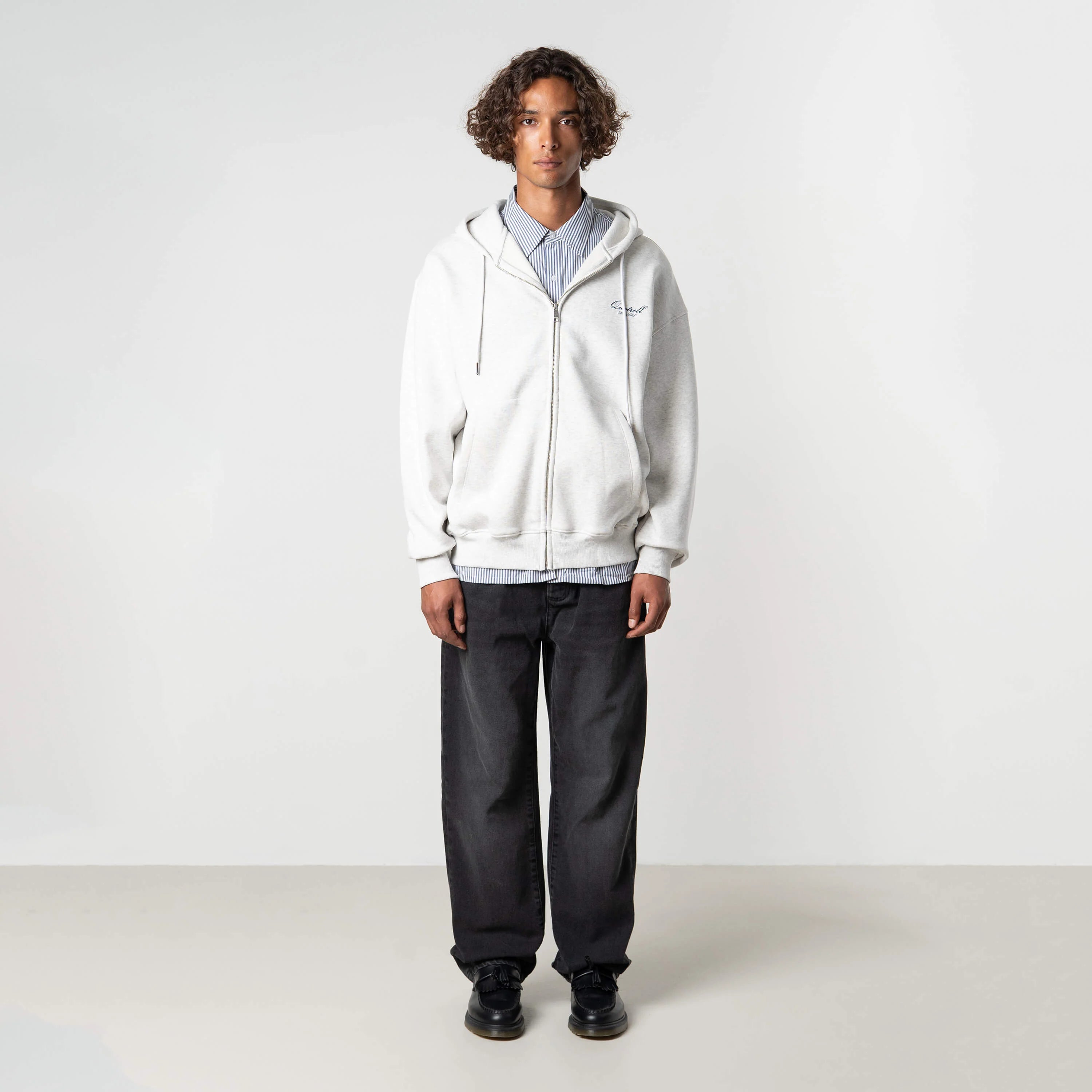 CREATORS ZIP HOODIE | LIGHT GREY MELEE/BLU