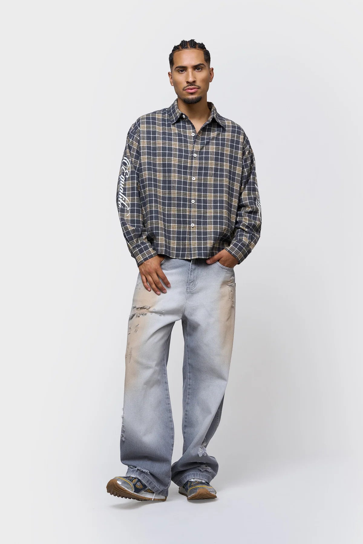 FLANELOVERHEMD BLAUW