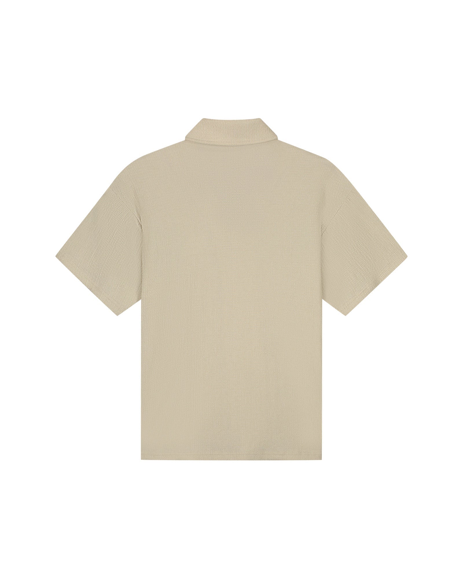Malelions Heren Emblem Seersucker overhemd - Licht Taupe
