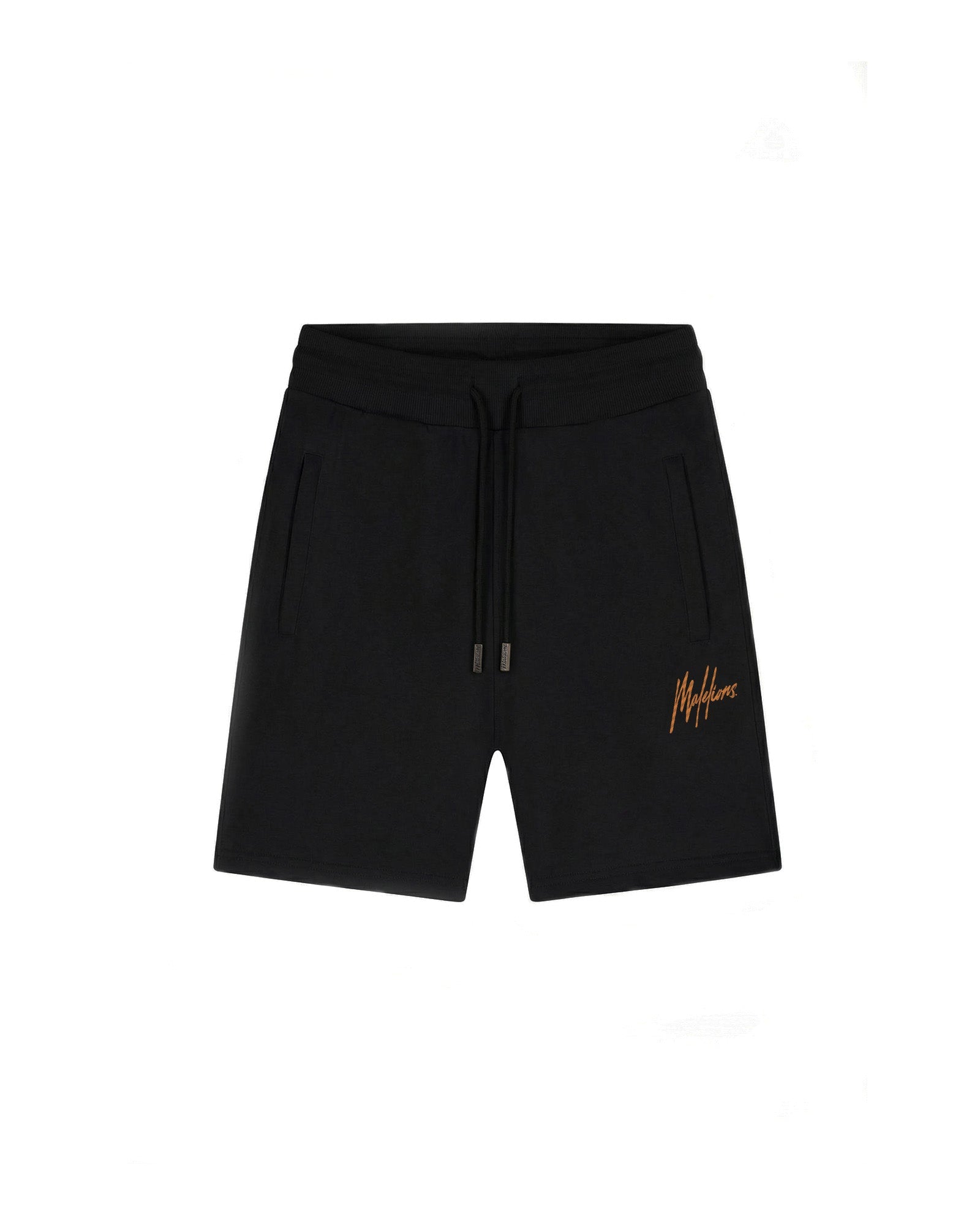 Malelions Heren Gestreepte Signature Shorts | Zwart