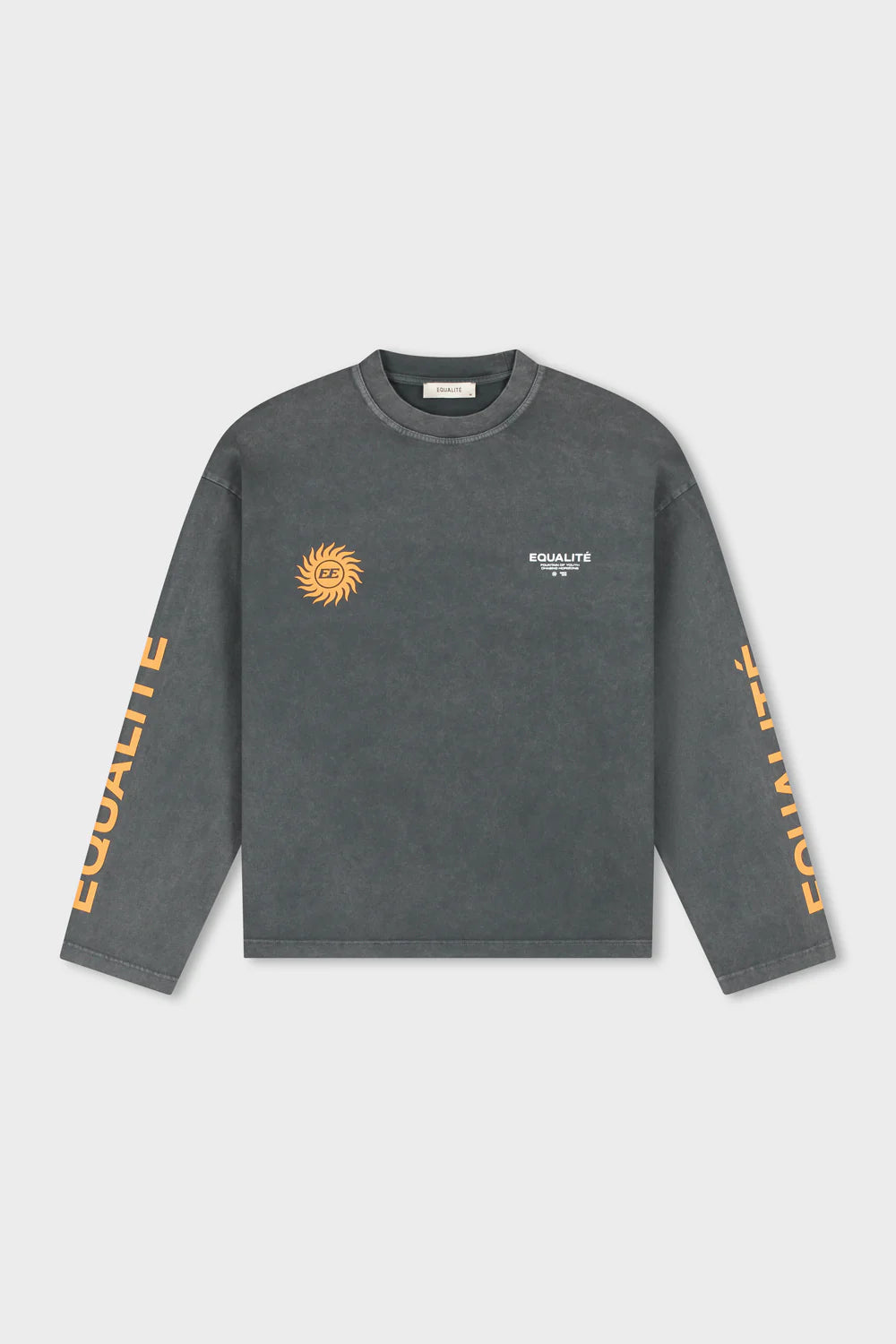 Sunny oversized longsleeve T-shirt gewassen grijs
