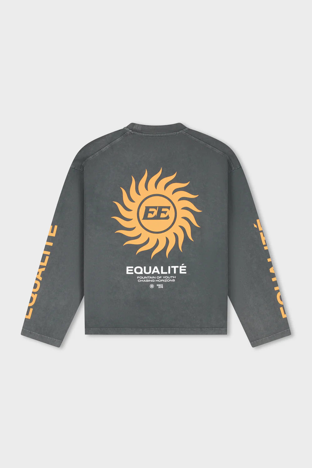 Sunny oversized longsleeve T-shirt gewassen grijs