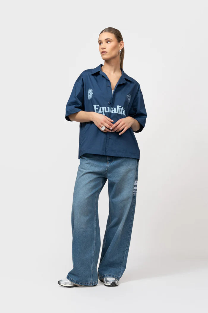 ASH BOXY SHIRT - NAVY