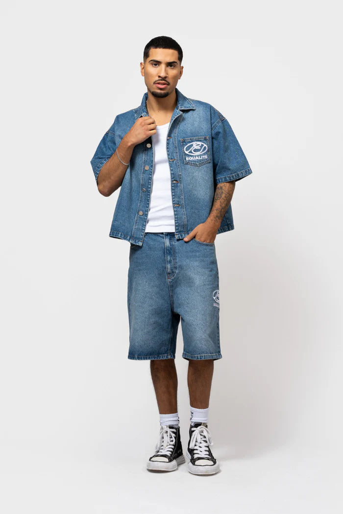 ARID BOXY DENIM JACKET | BLAUW