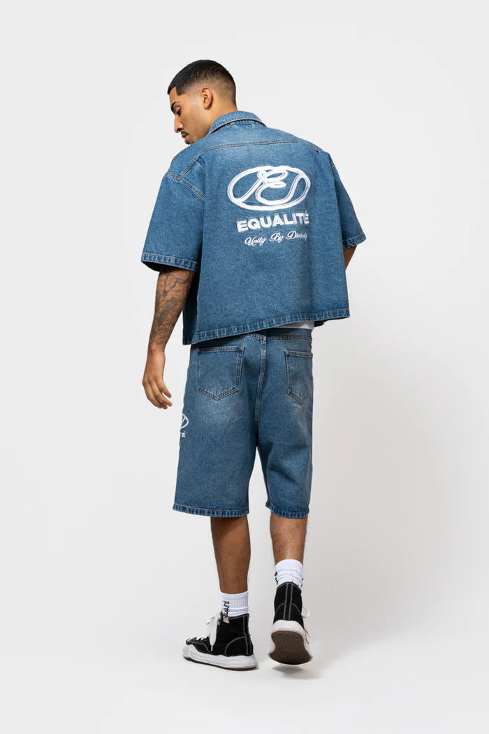 ARID BOXY DENIM JACKET | BLAUW