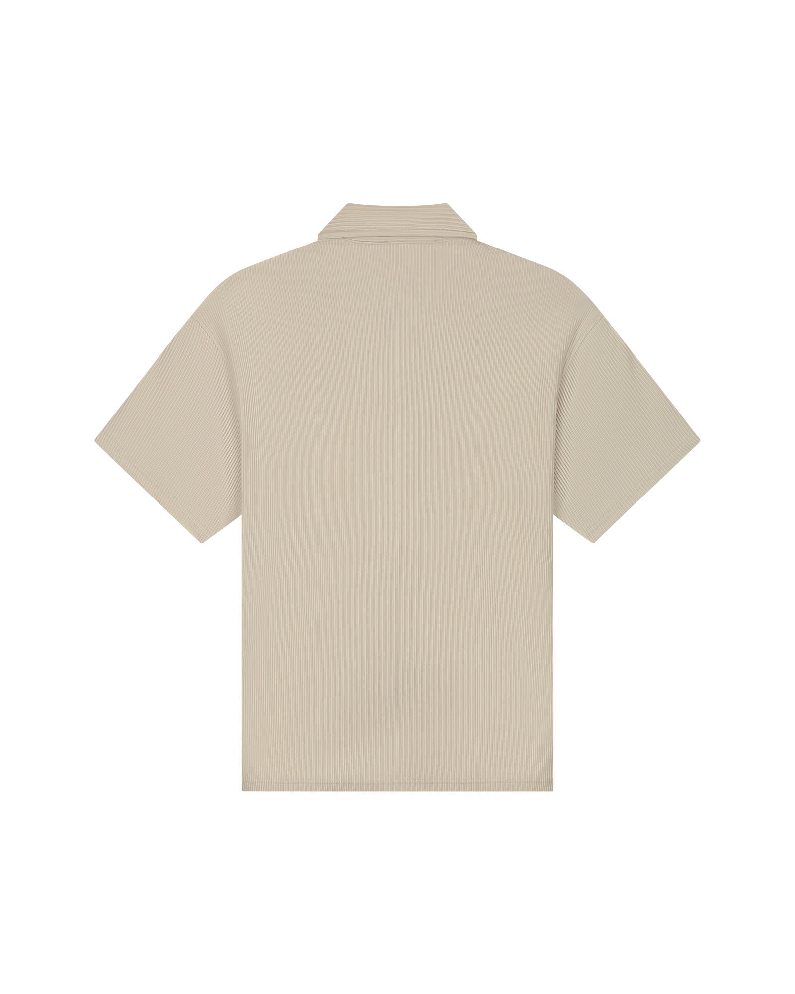 Malelions Heren Ribgebreid Camp Collar Shirt | Licht Taupe