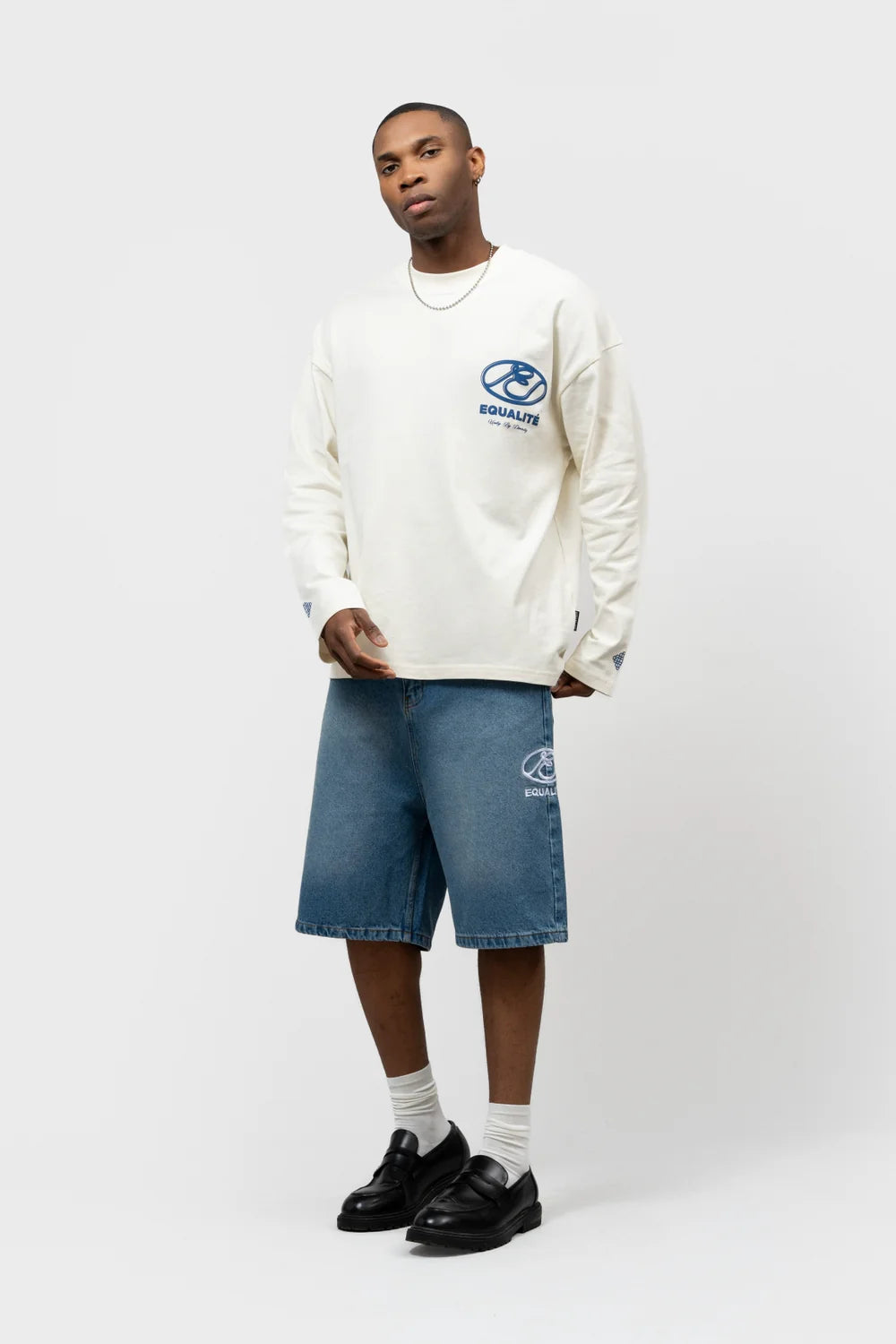 ARID OVERSIZED LONGSLEEVE TEE | OFFWHITE & BLAUW
