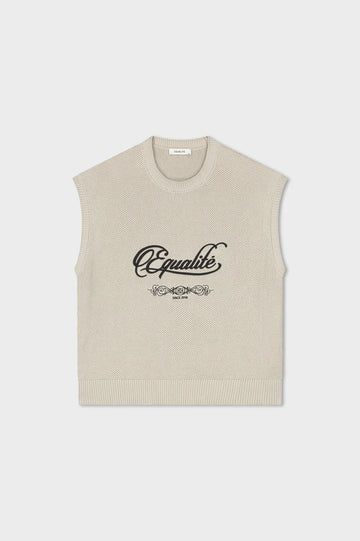 Equalité - LUMI KNIT TANKTOP - BEIGE - Gebreide mouwloze herentop