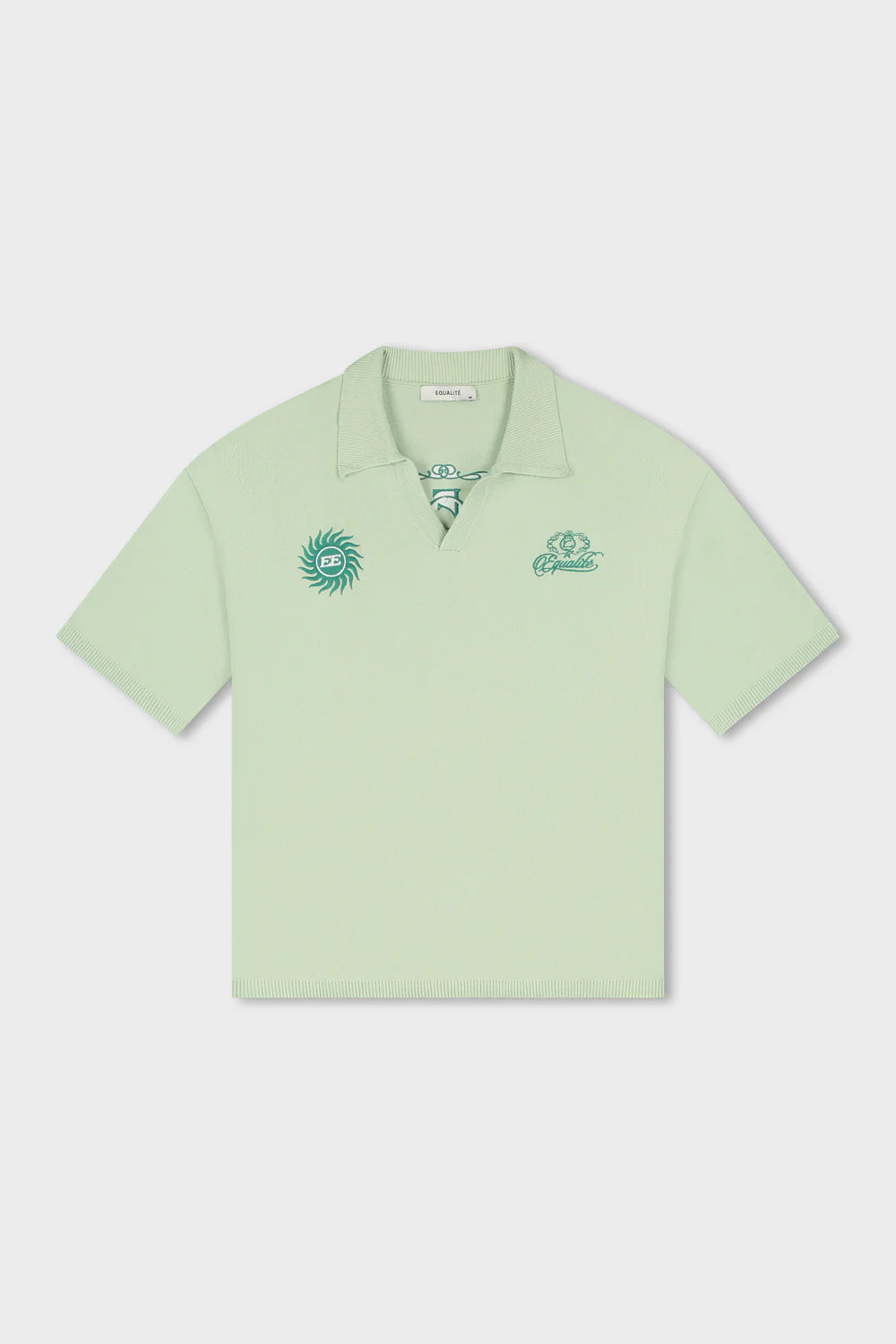 BEAU GEBREIDE POLO - ZACHTLICHTGROEN